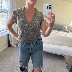 Vintage Silk, Linen, Angora Blend Sweater Vest‎